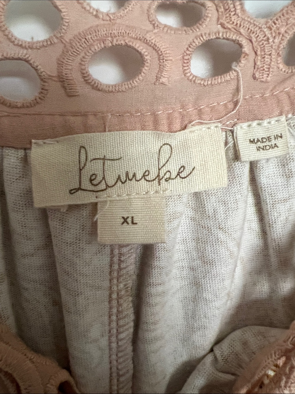 Beige Floral Eyelet-Trim Ruffled Tank Top - Picture 3 of 3